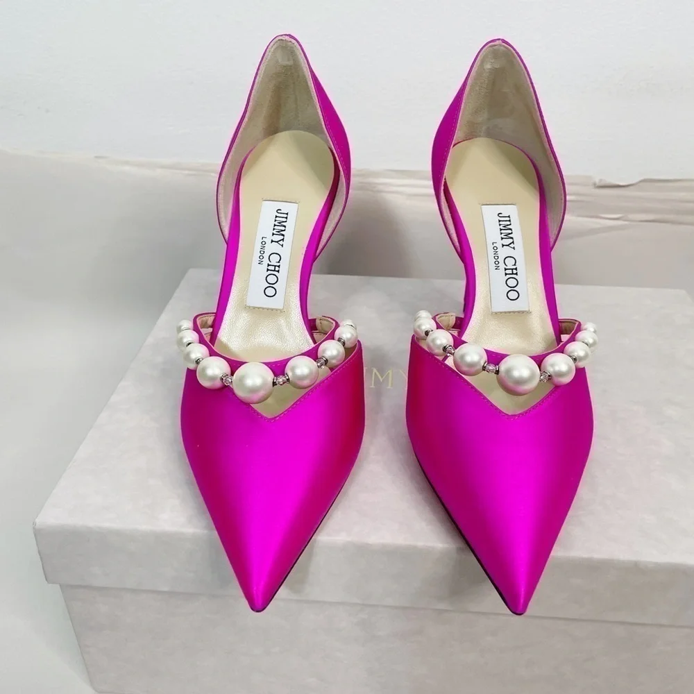 JIMMY CHOO Aurelie Satin Pumps - Picture 9 of 10
